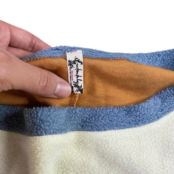 Free People Colorblock Sweater - Cream, Brown, Blue - Picture 3 of 4